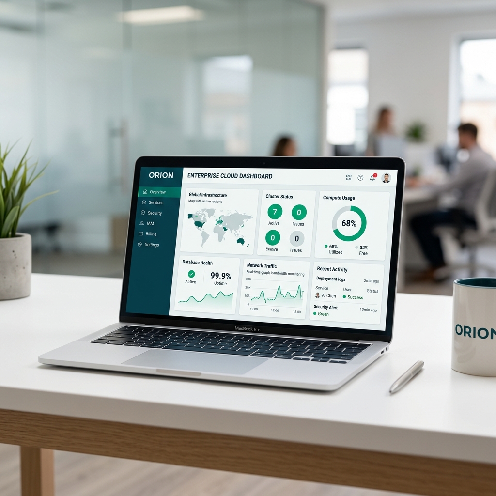 Premium 3D isometric illustration of a Cloud Infrastructure Management dashboard