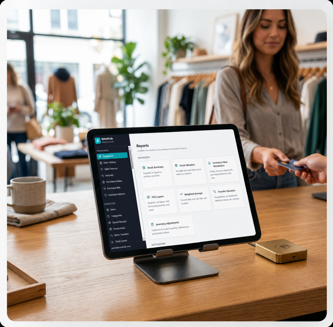 Zitr POS support and contact interface