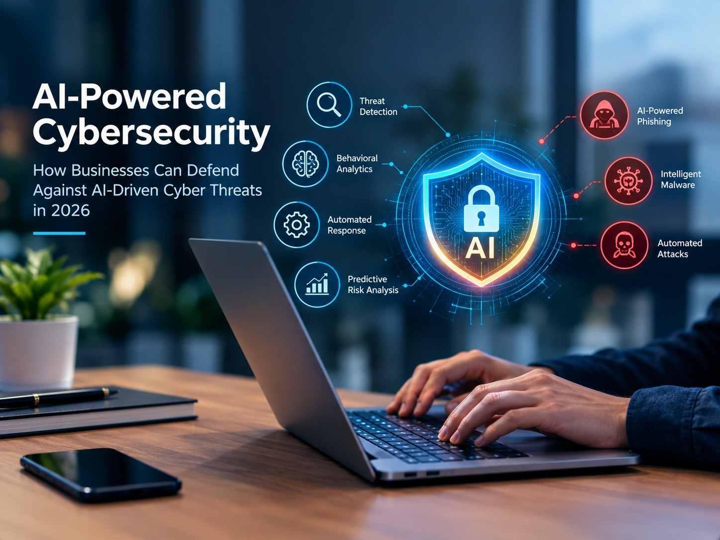 AI-powered cybersecurity protecting businesses from AI-driven cyber threats in 2026